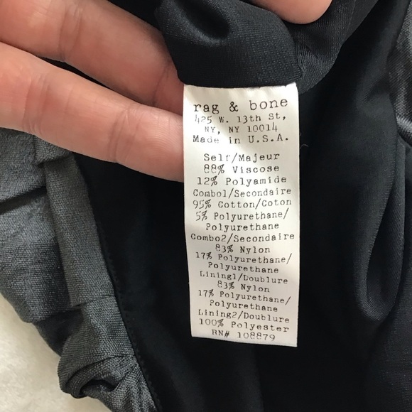 Rag & Bone Verona Crisscross Drape Mini Dress Size 8 Black Racerback Leather - Picture 11 of 14